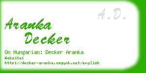 aranka decker business card